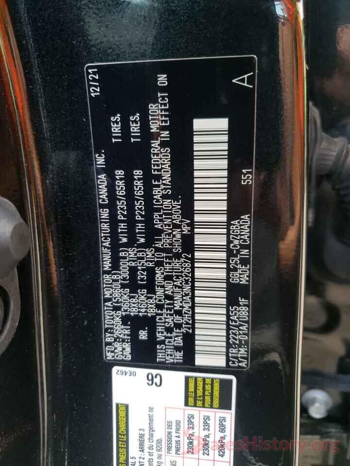 2T2HZMDA3NC326872 2022 LEXUS RX350