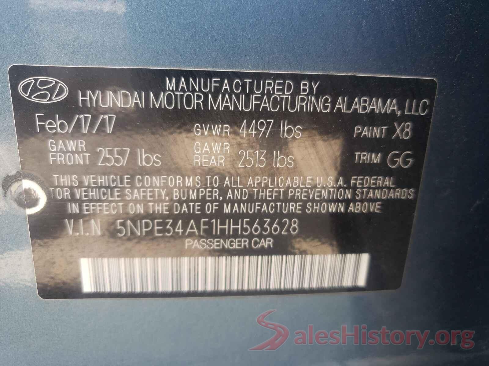 5NPE34AF1HH563628 2017 HYUNDAI SONATA