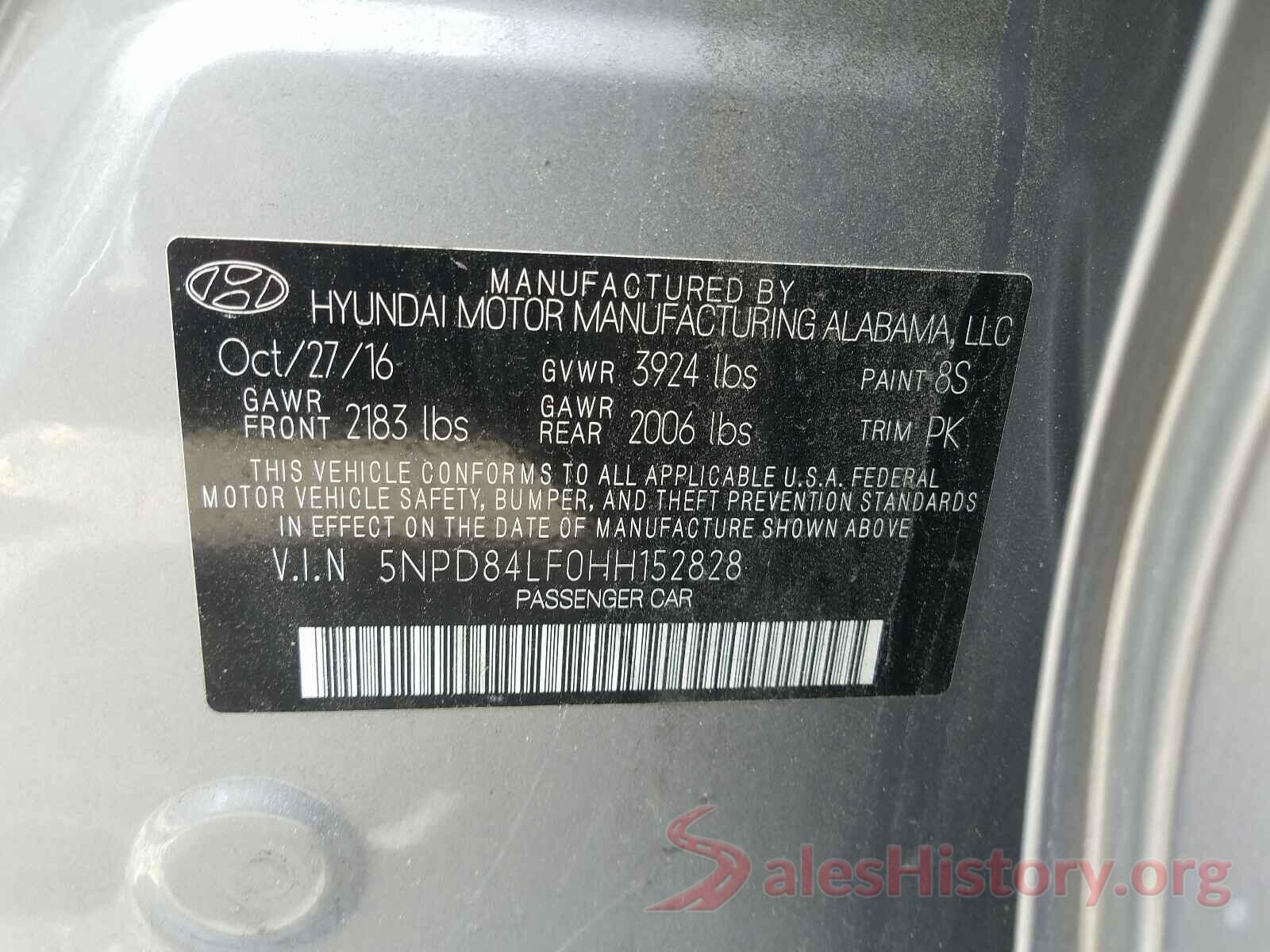 5NPD84LF0HH152828 2017 HYUNDAI ELANTRA