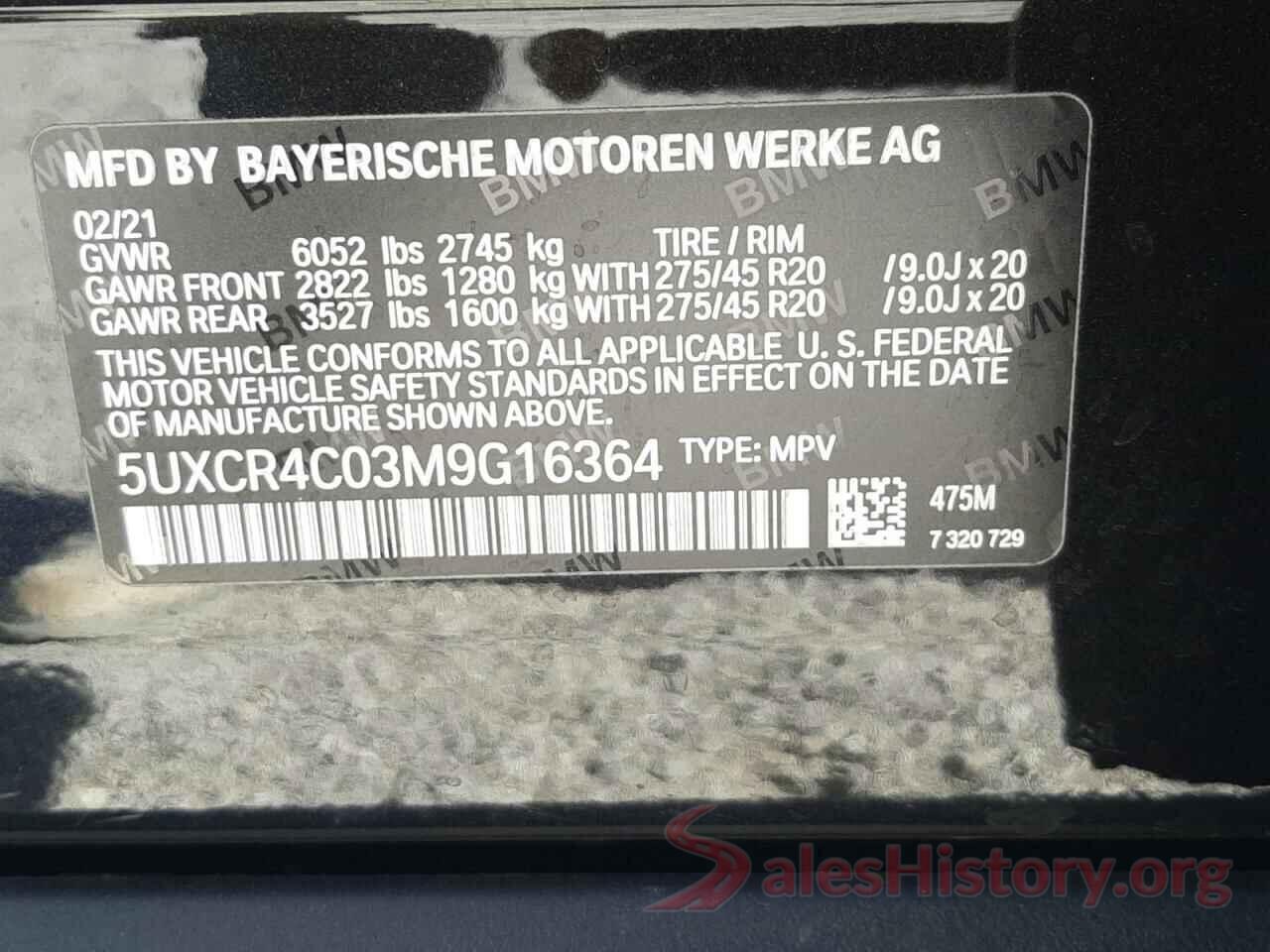 5UXCR4C03M9G16364 2021 BMW X5