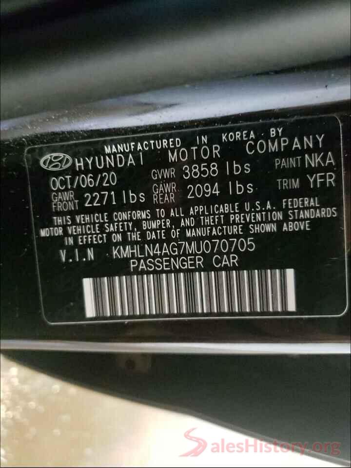 KMHLN4AG7MU070705 2021 HYUNDAI ELANTRA