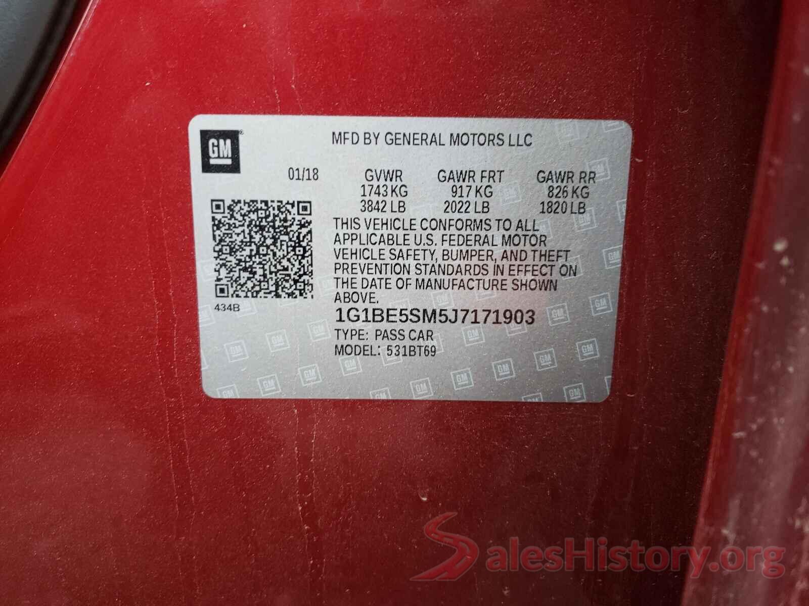 1G1BE5SM5J7171903 2018 CHEVROLET CRUZE