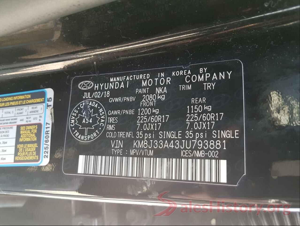 KM8J33A43JU793881 2018 HYUNDAI TUCSON