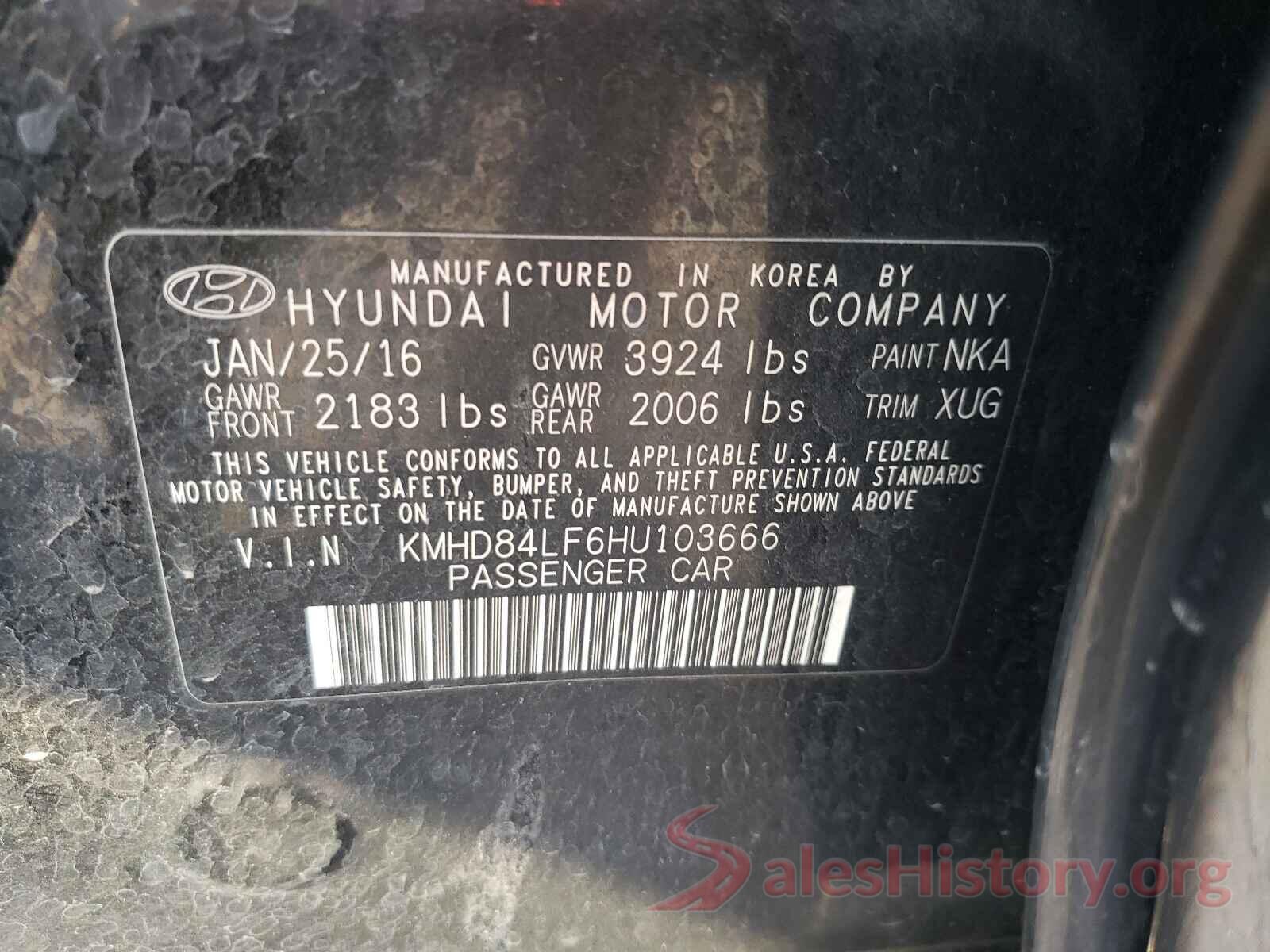 KMHD84LF6HU103666 2017 HYUNDAI ELANTRA