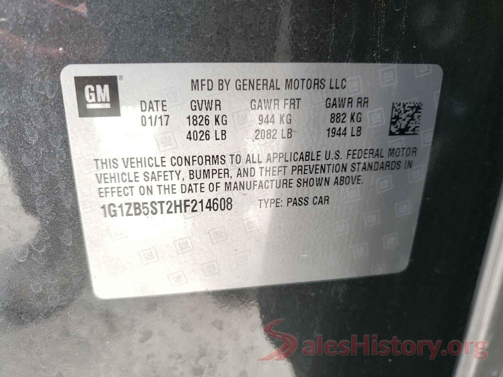 1G1ZB5ST2HF214608 2017 CHEVROLET MALIBU