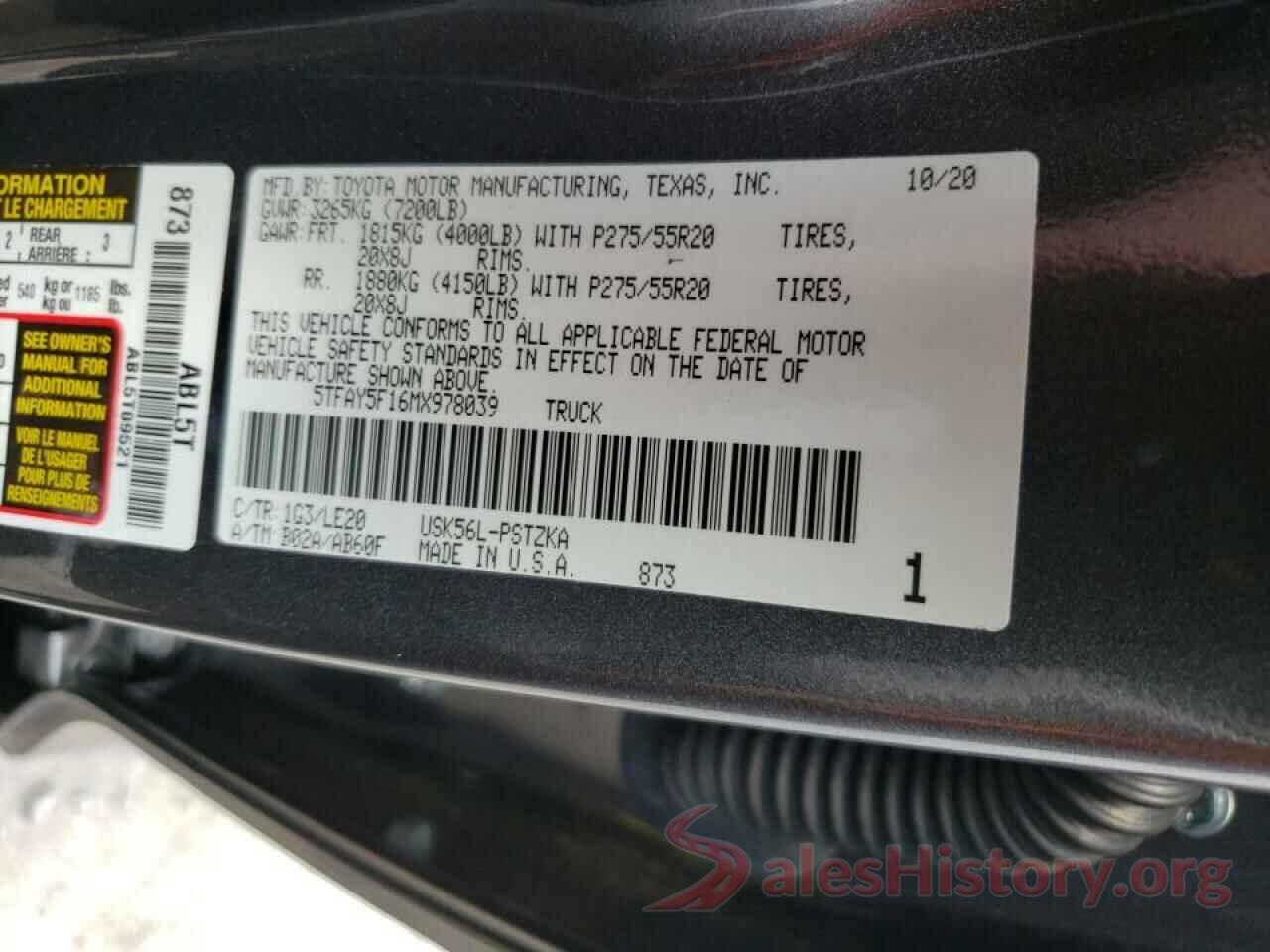 5TFAY5F16MX978039 2021 TOYOTA TUNDRA