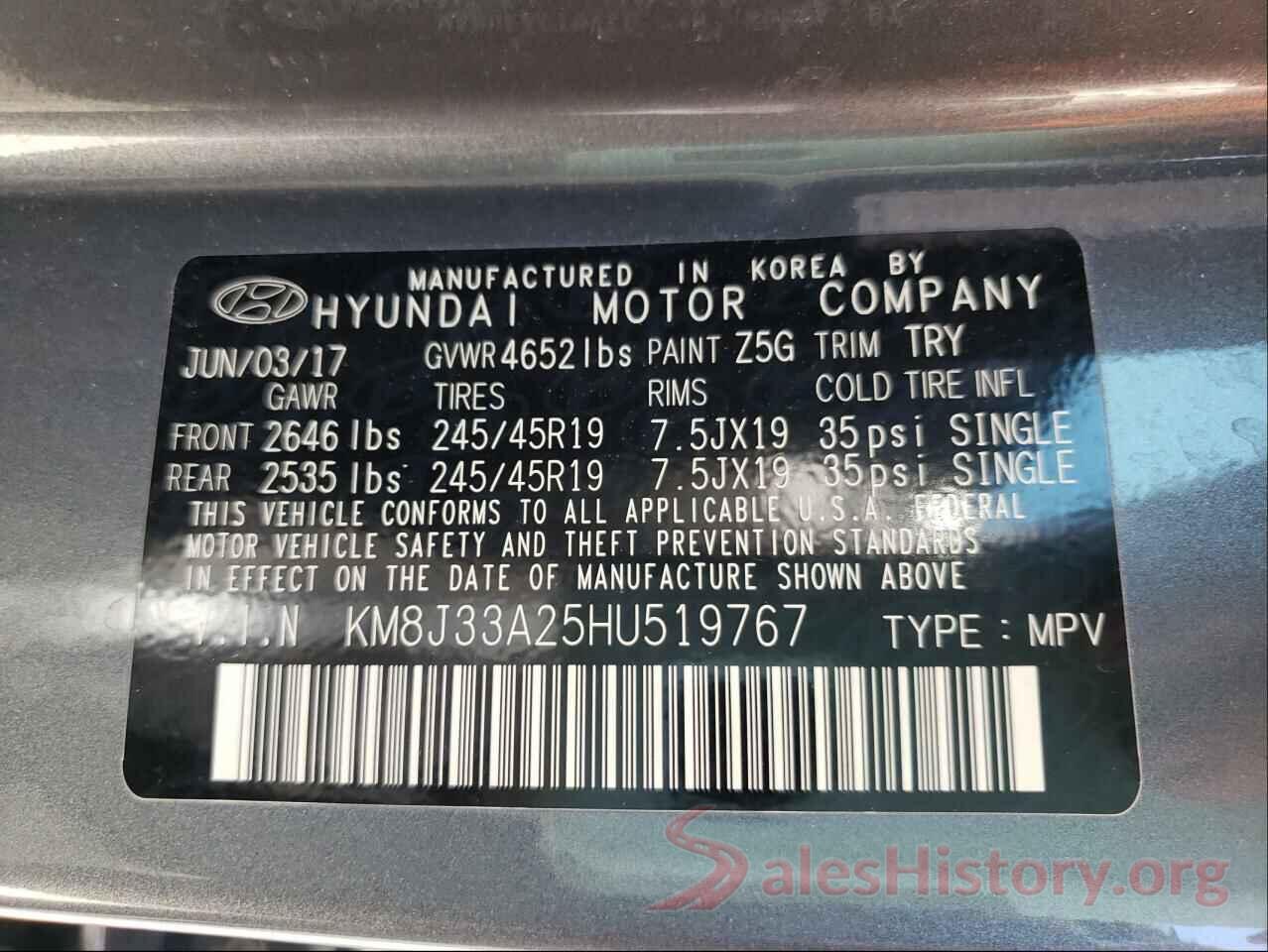 KM8J33A25HU519767 2017 HYUNDAI TUCSON