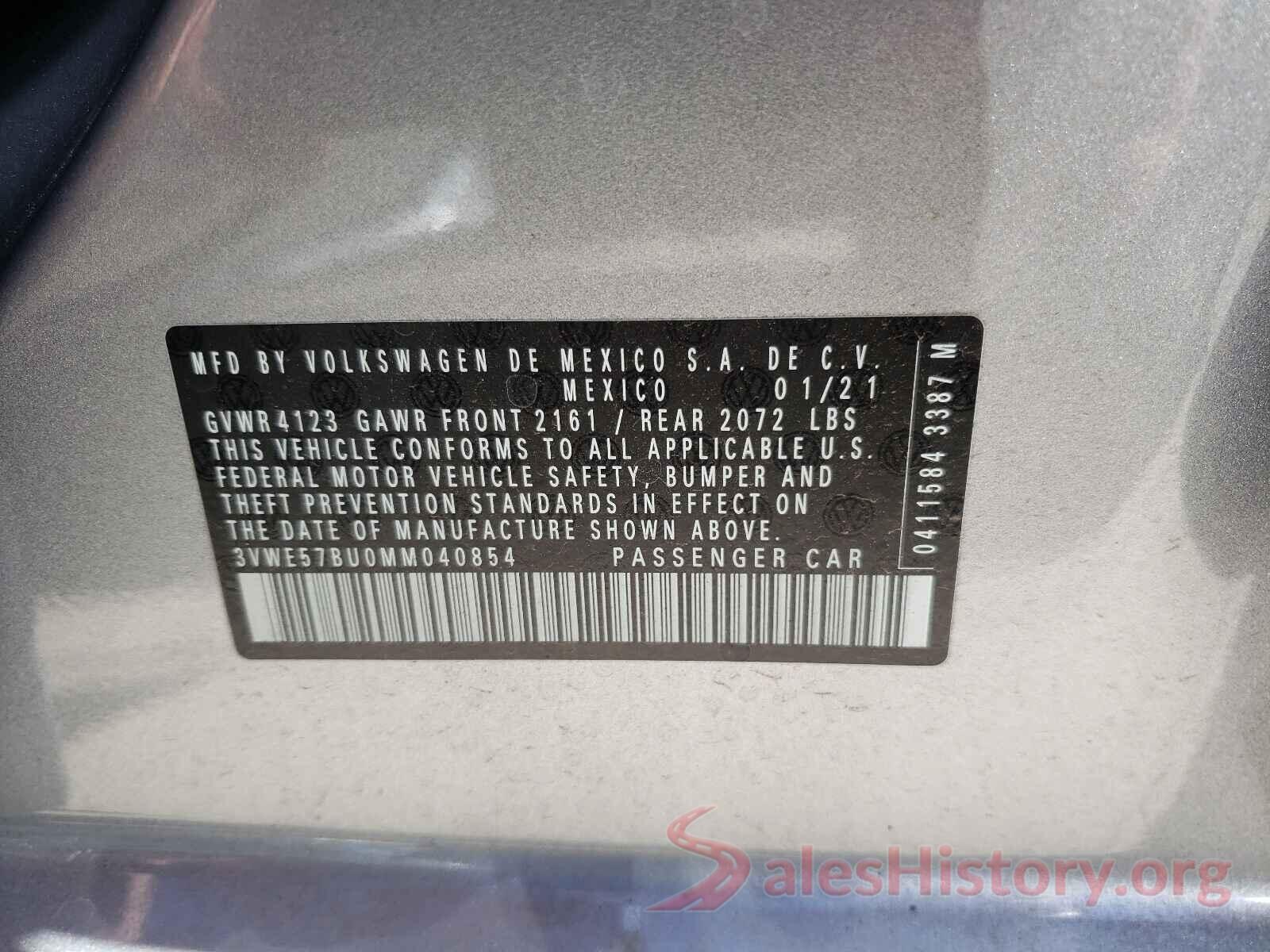 3VWE57BU0MM040854 2021 VOLKSWAGEN JETTA