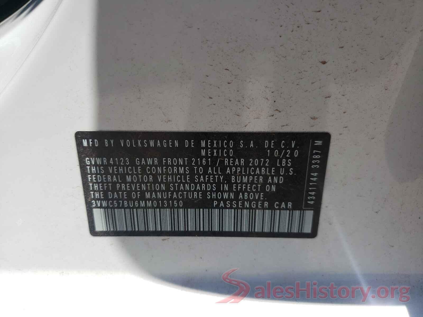 3VWC57BU6MM013150 2021 VOLKSWAGEN JETTA