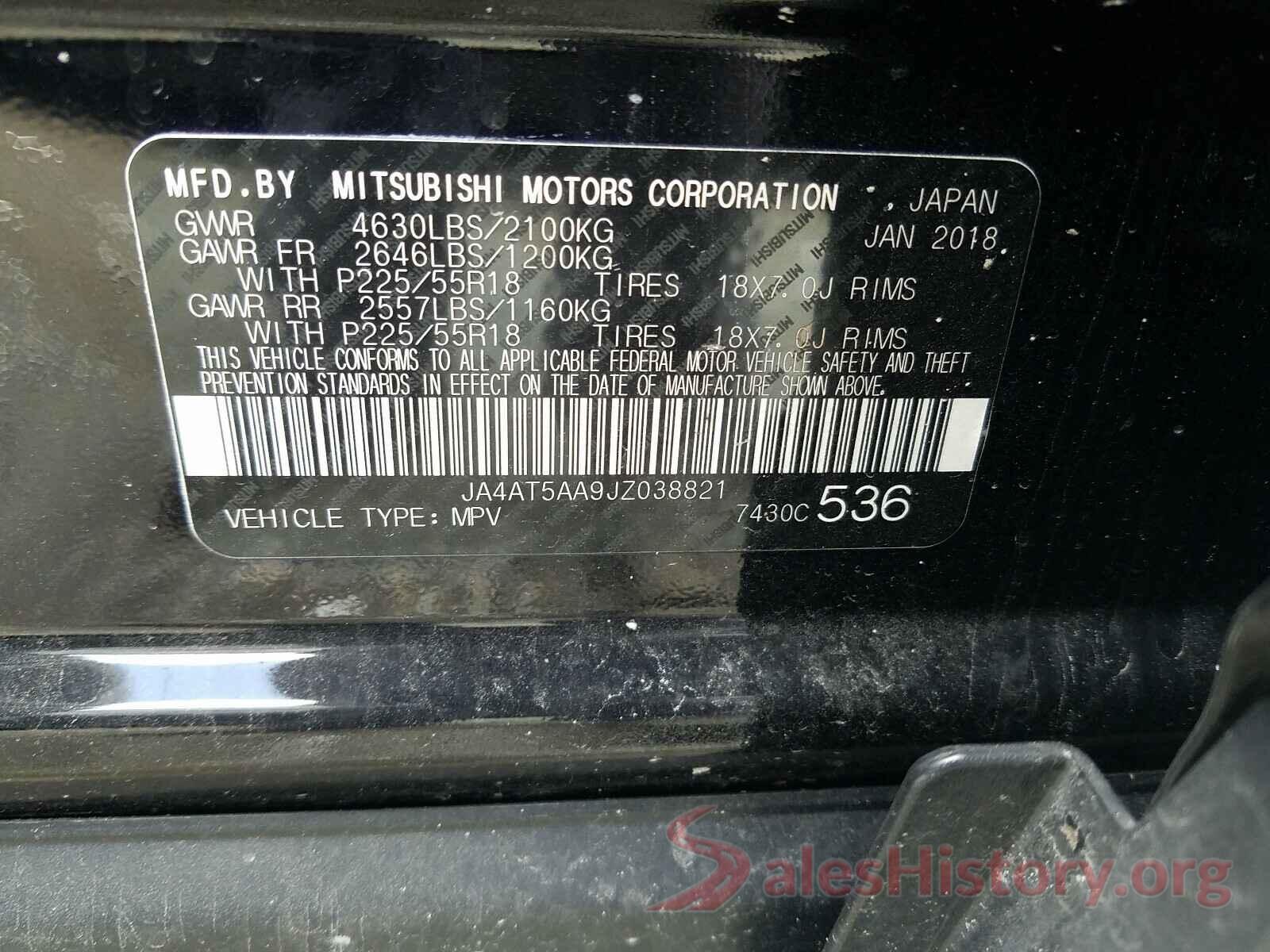 JA4AT5AA9JZ038821 2018 MITSUBISHI ECLIPSE