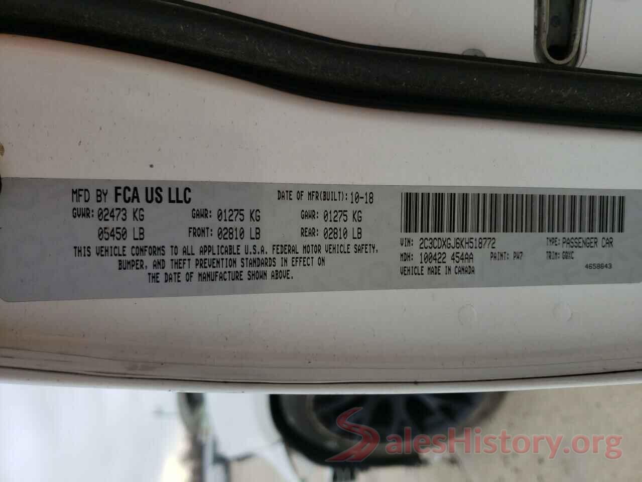 2C3CDXGJ6KH518772 2019 DODGE CHARGER