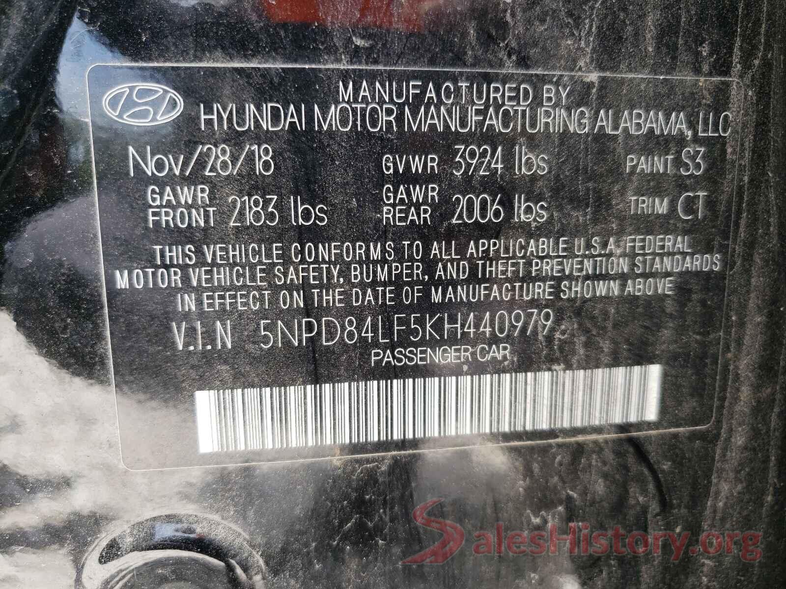 5NPD84LF5KH440979 2019 HYUNDAI ELANTRA