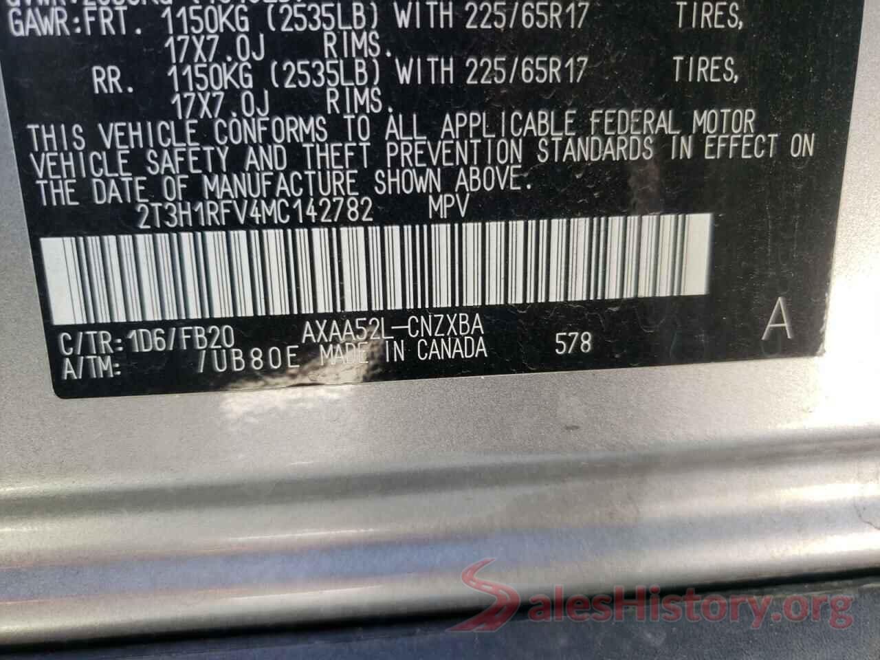 2T3H1RFV4MC142782 2021 TOYOTA RAV4