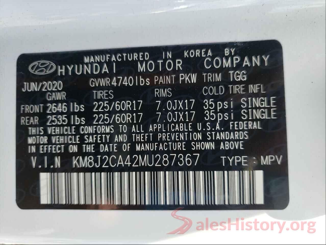 KM8J2CA42MU287367 2021 HYUNDAI TUCSON