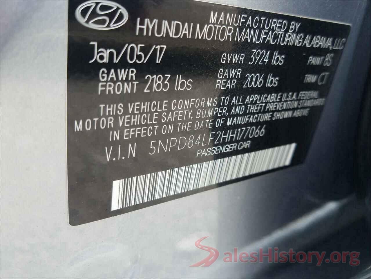 5NPD84LF2HH177066 2017 HYUNDAI ELANTRA