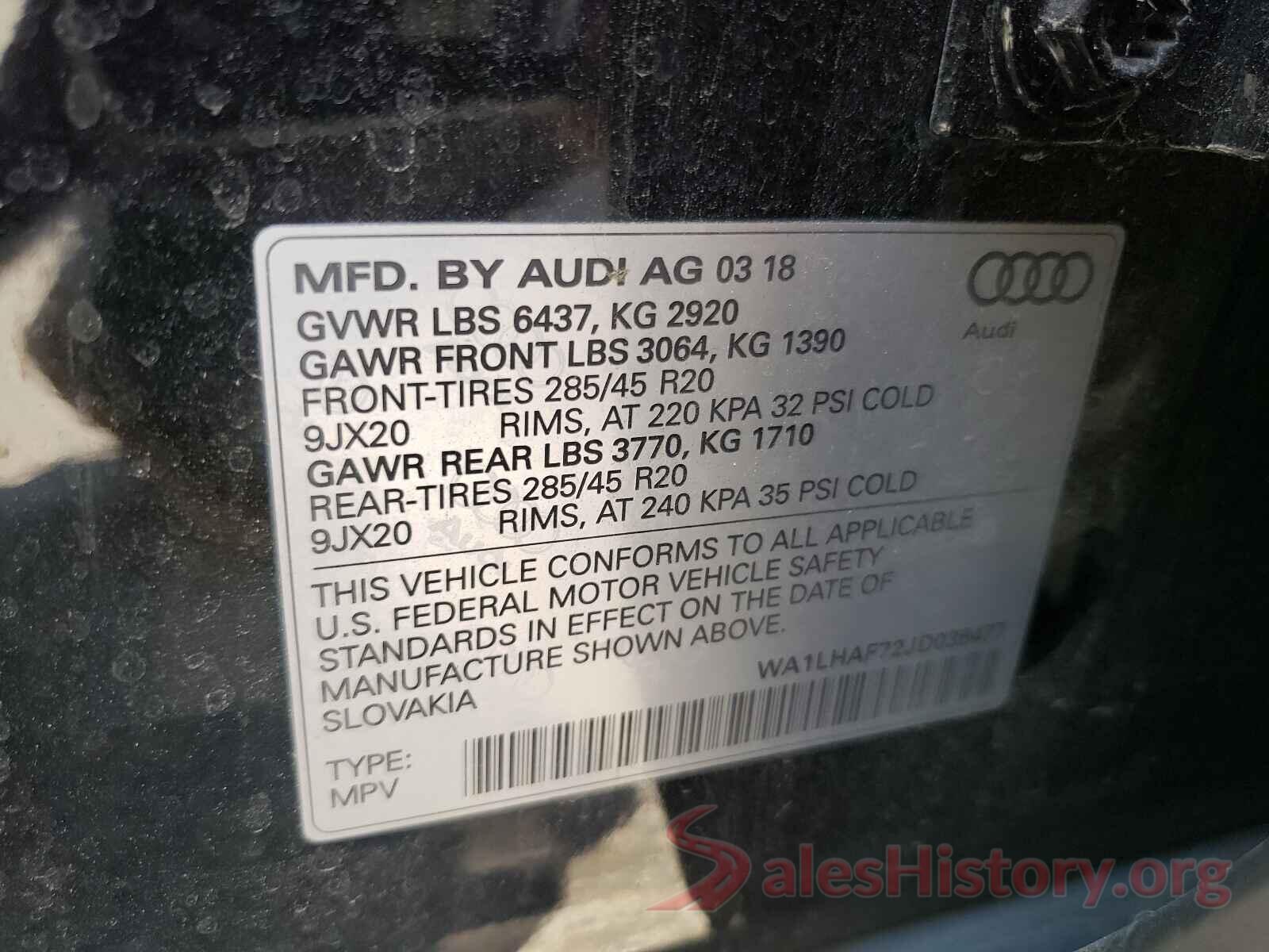 WA1LHAF72JD038477 2018 AUDI Q7