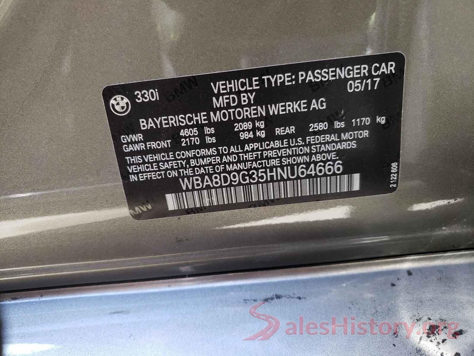 WBA8D9G35HNU64666 2017 BMW 3 SERIES