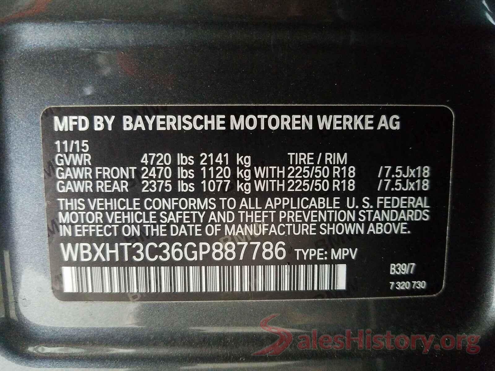 WBXHT3C36GP887786 2016 BMW X1