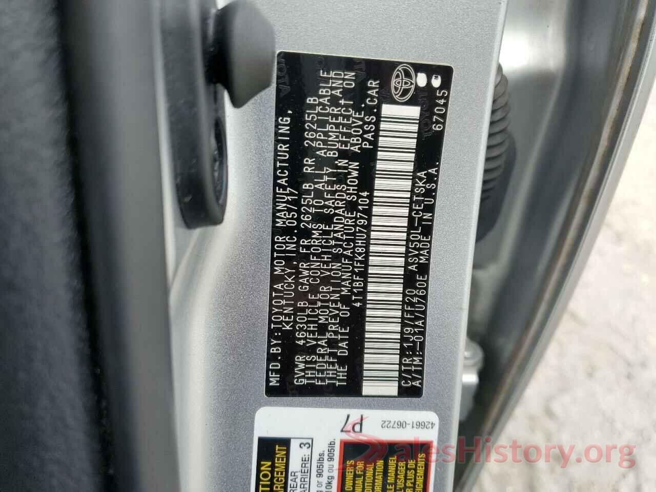 4T1BF1FK8HU797104 2017 TOYOTA CAMRY