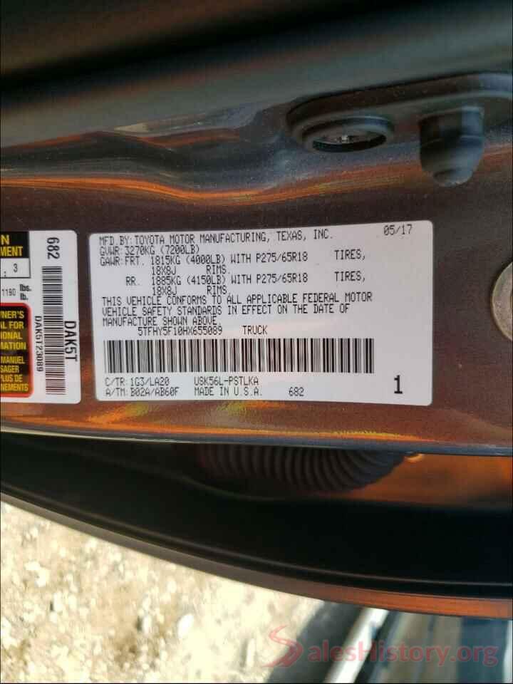 5TFHY5F10HX655089 2017 TOYOTA TUNDRA