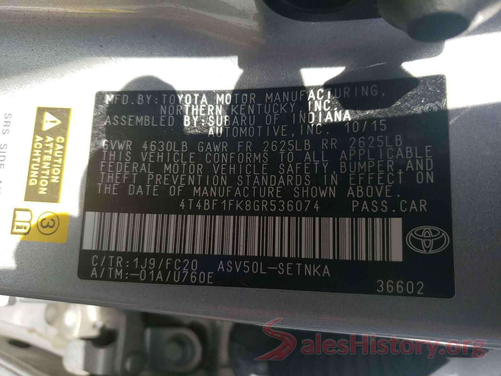 4T4BF1FK8GR536074 2016 TOYOTA CAMRY