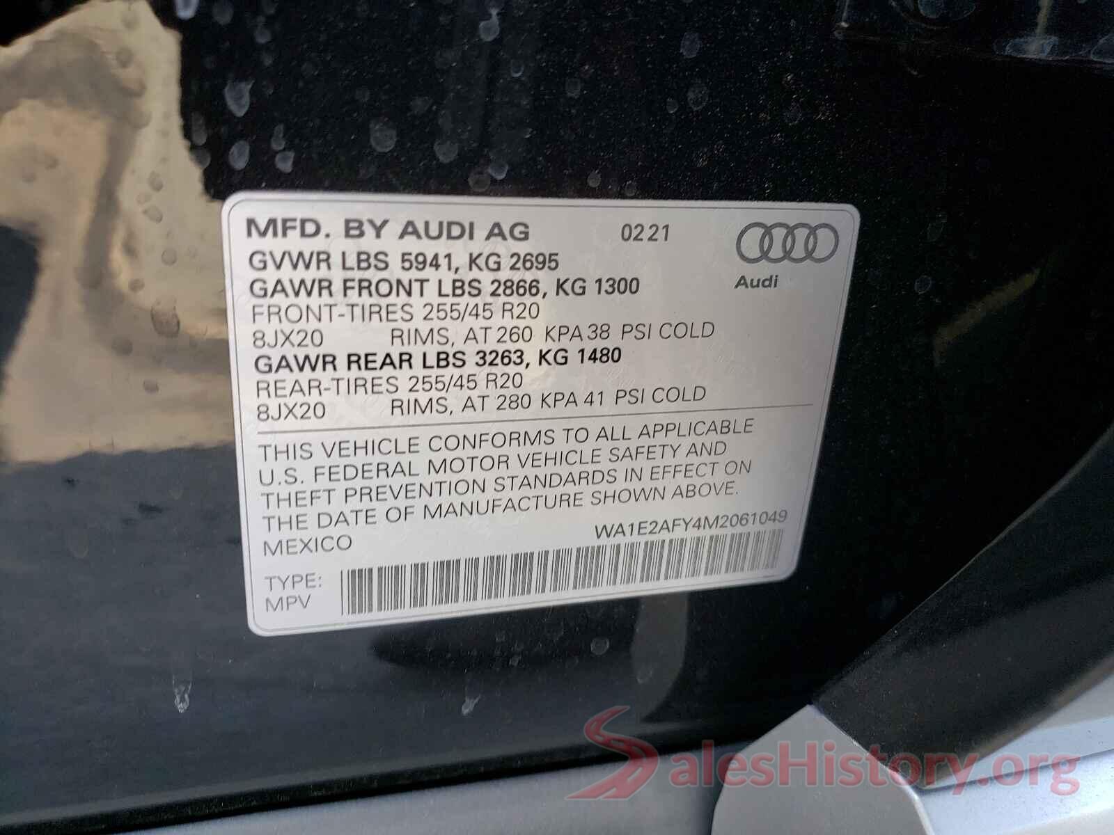 WA1E2AFY4M2061049 2021 AUDI Q5