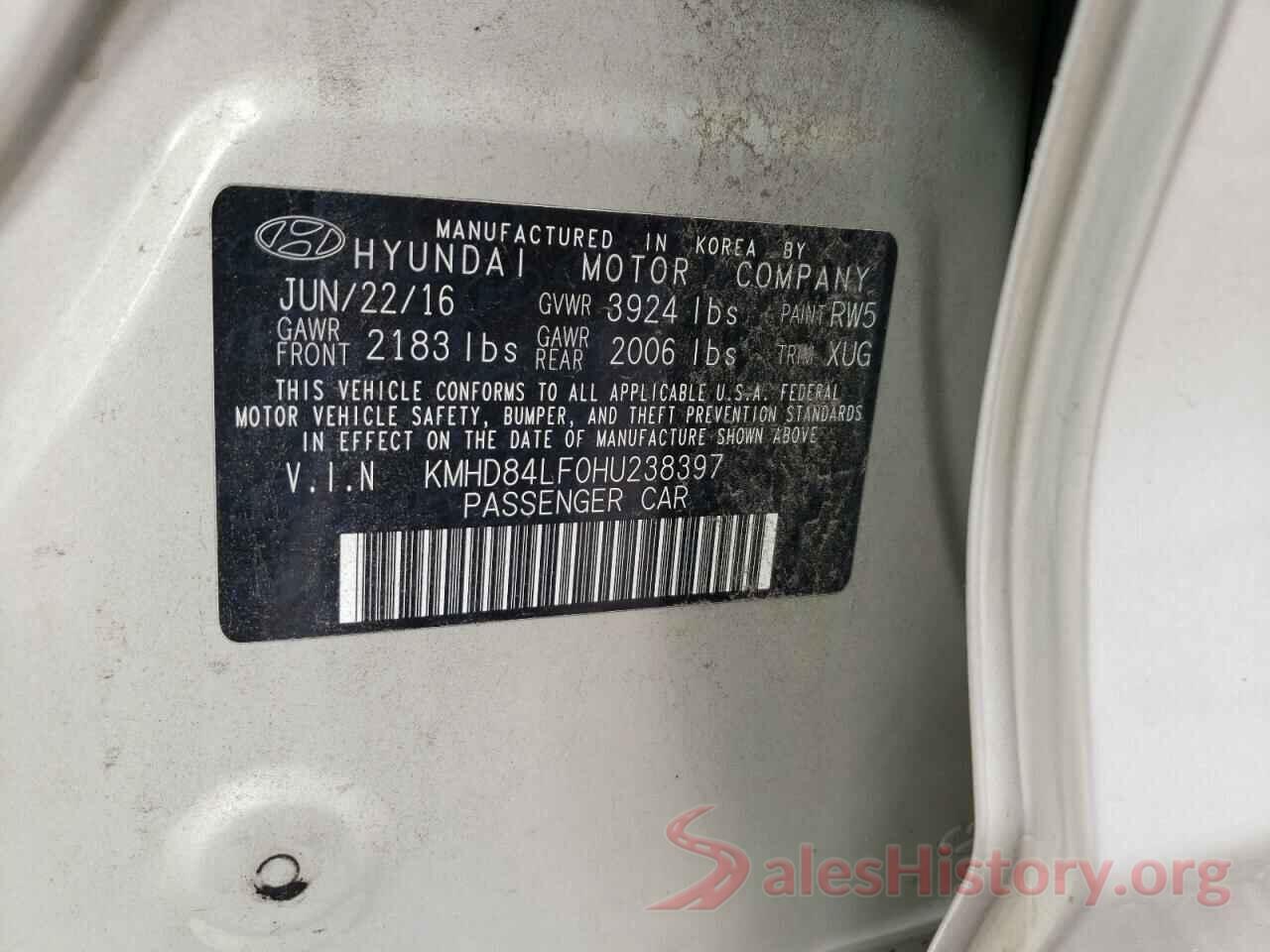 KMHD84LF0HU238397 2017 HYUNDAI ELANTRA