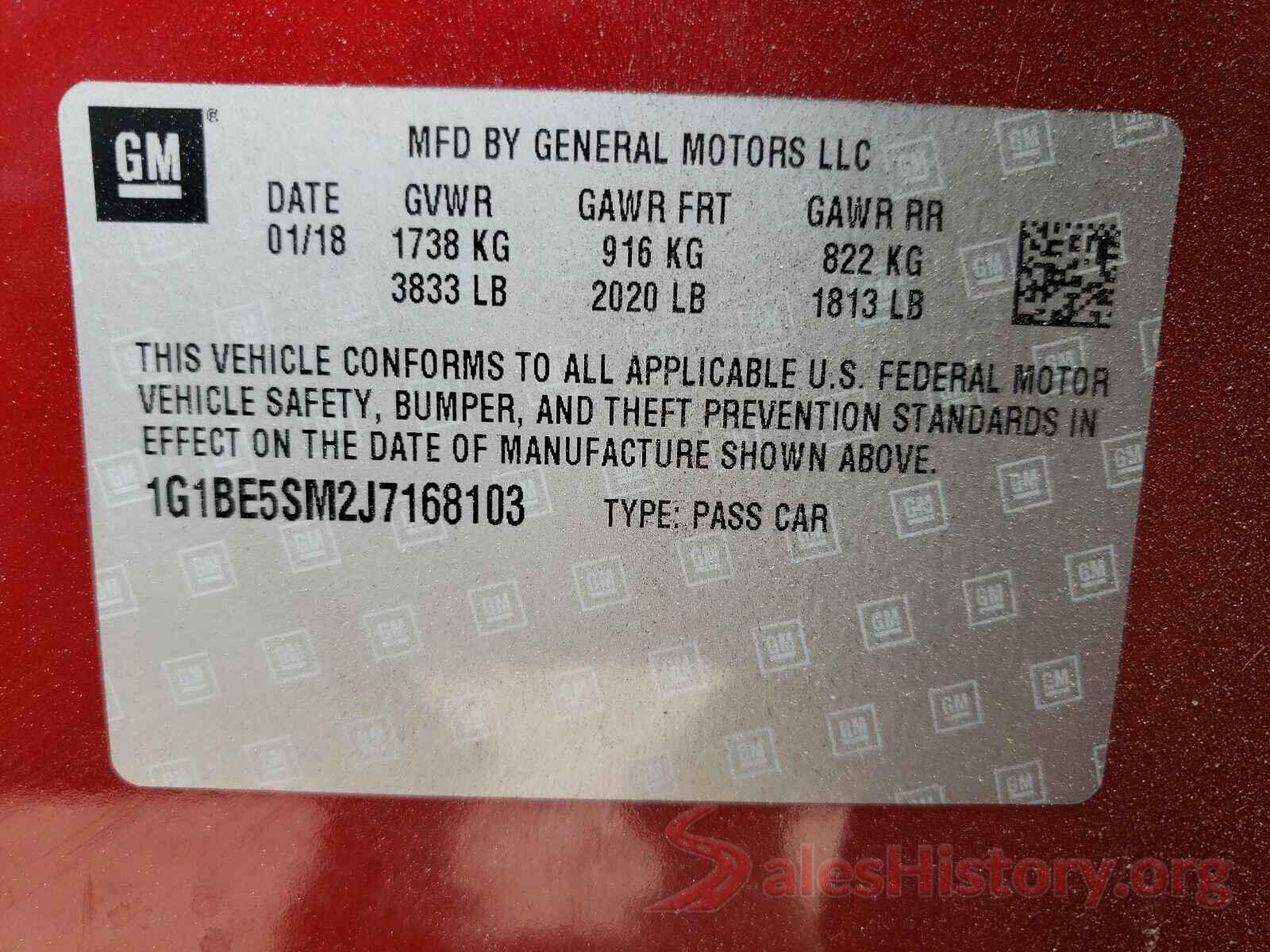 1G1BE5SM2J7168103 2018 CHEVROLET CRUZE