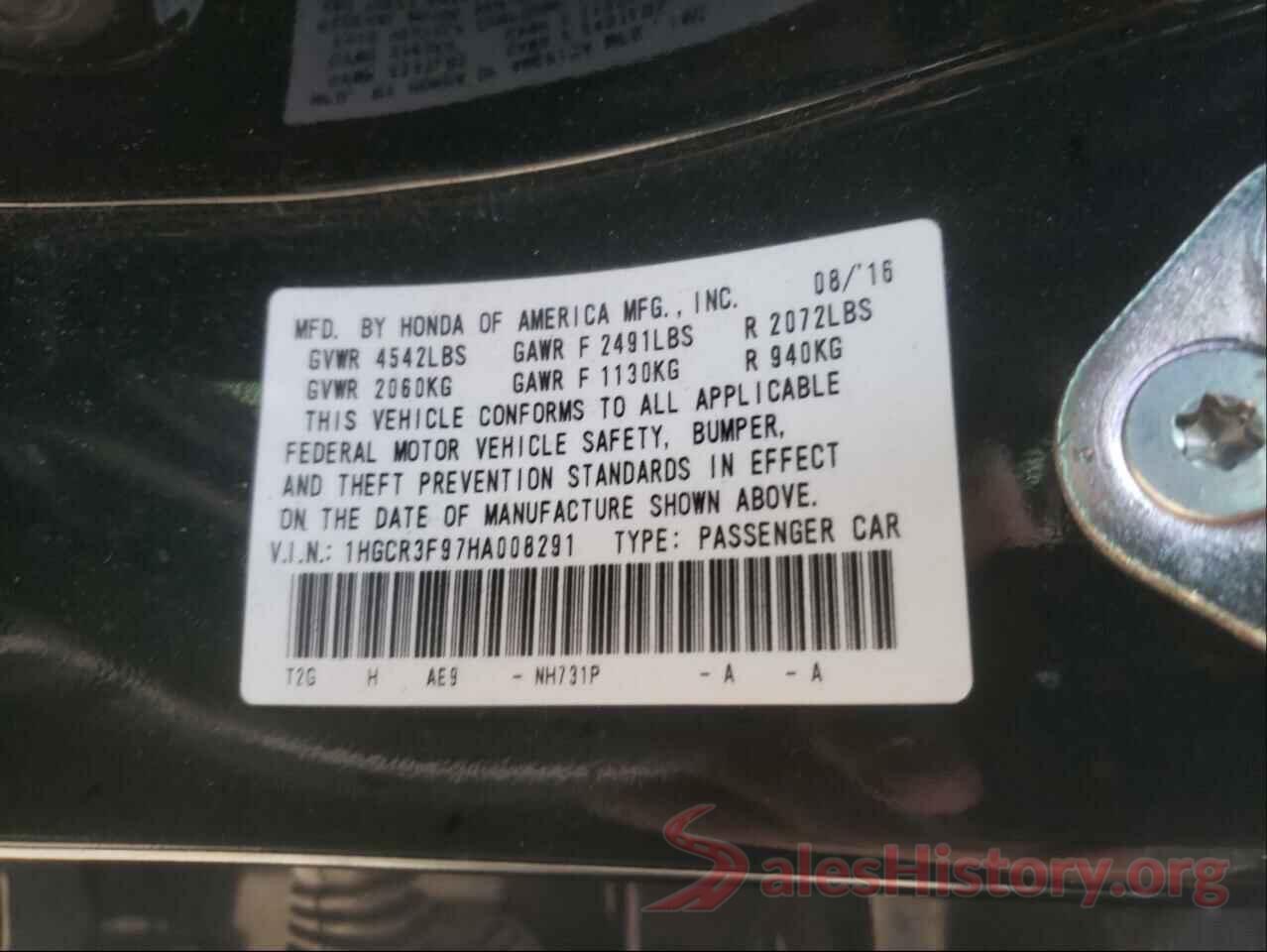 1HGCR3F97HA008291 2017 HONDA ACCORD