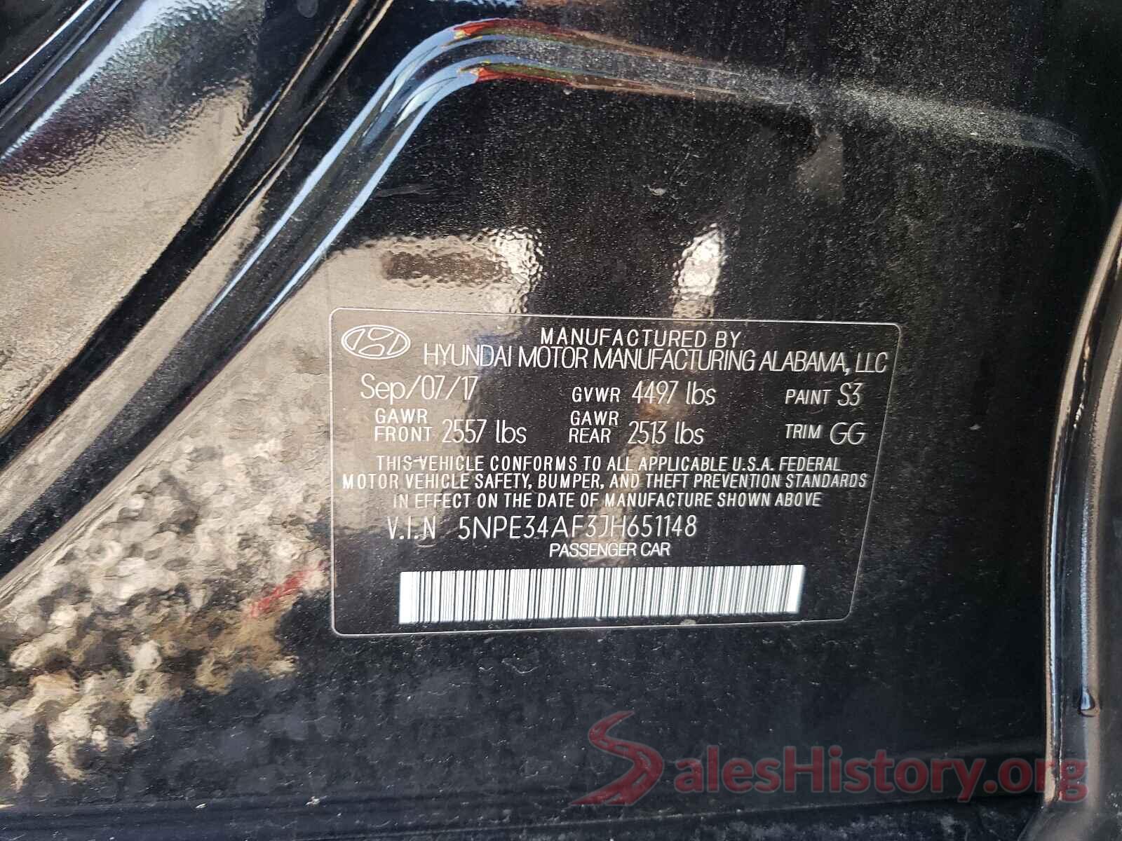 5NPE34AF3JH651148 2018 HYUNDAI SONATA