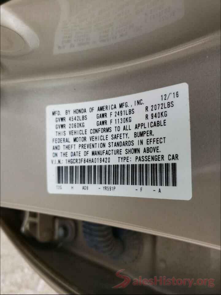 1HGCR3F84HA019420 2017 HONDA ACCORD