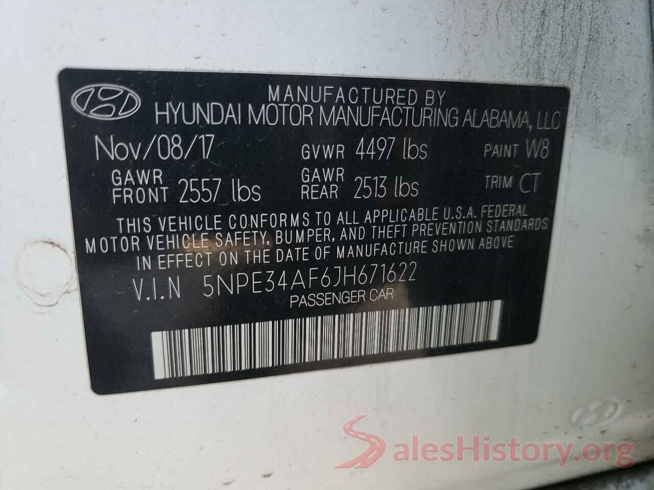 5NPE34AF6JH671622 2018 HYUNDAI SONATA