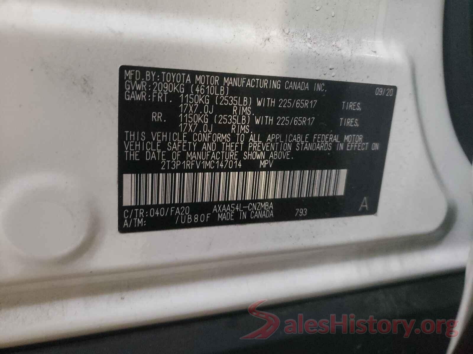 2T3P1RFV1MC147014 2021 TOYOTA RAV4