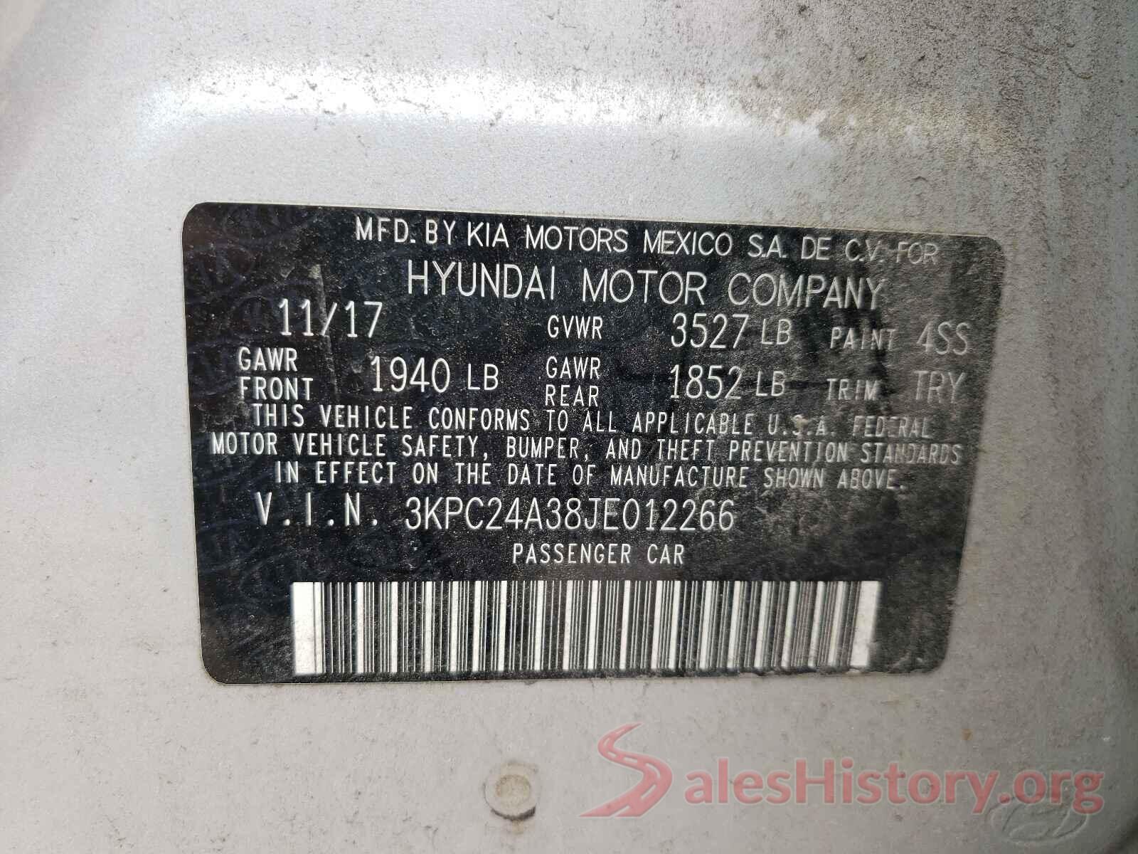 3KPC24A38JE012266 2018 HYUNDAI ACCENT