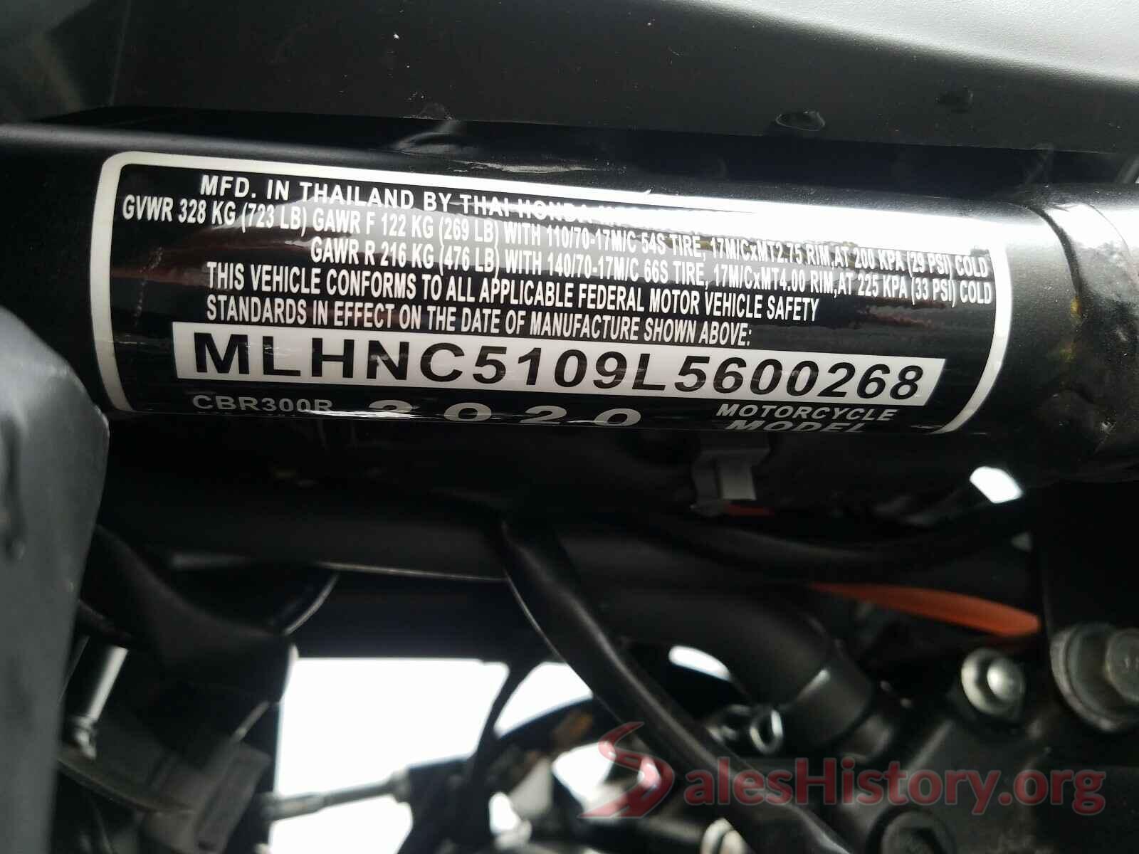 MLHNC5109L5600268 2020 HONDA CBR CYCLE