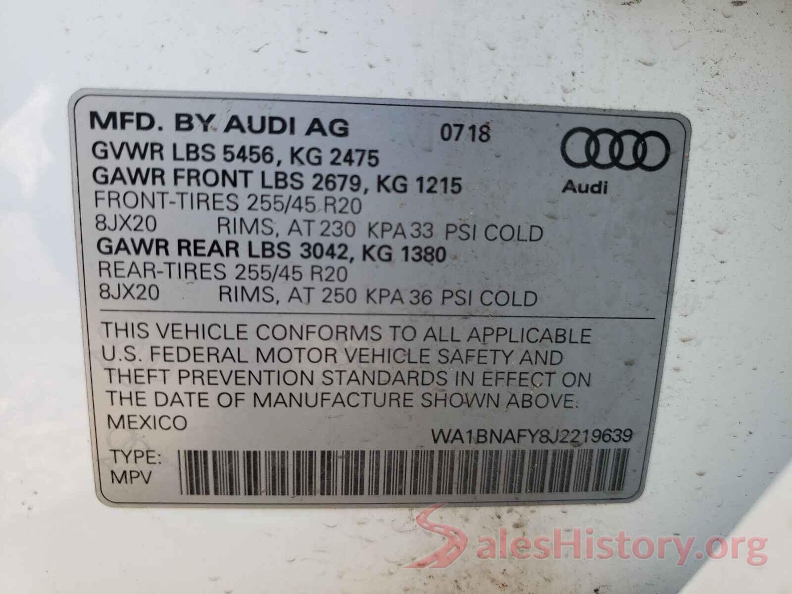 WA1BNAFY8J2219639 2018 AUDI Q5