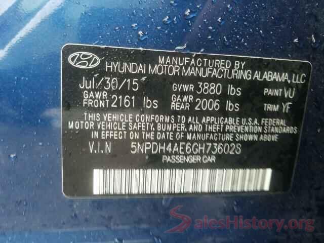 5NPDH4AE6GH736028 2016 HYUNDAI ELANTRA