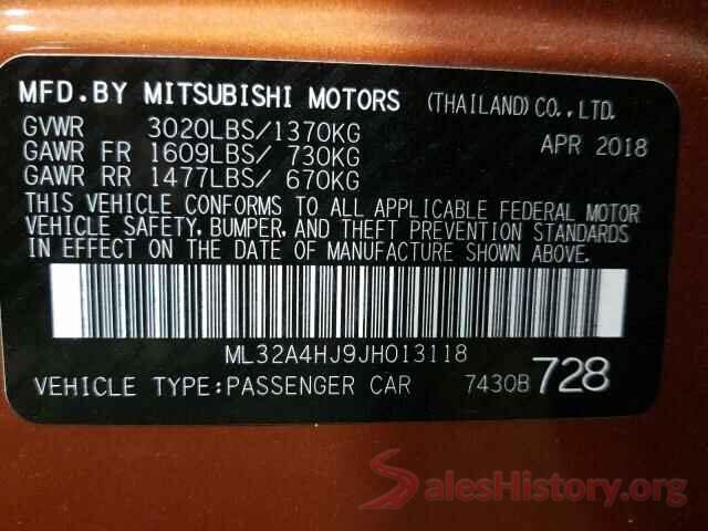 ML32A4HJ9JH013118 2018 MITSUBISHI MIRAGE