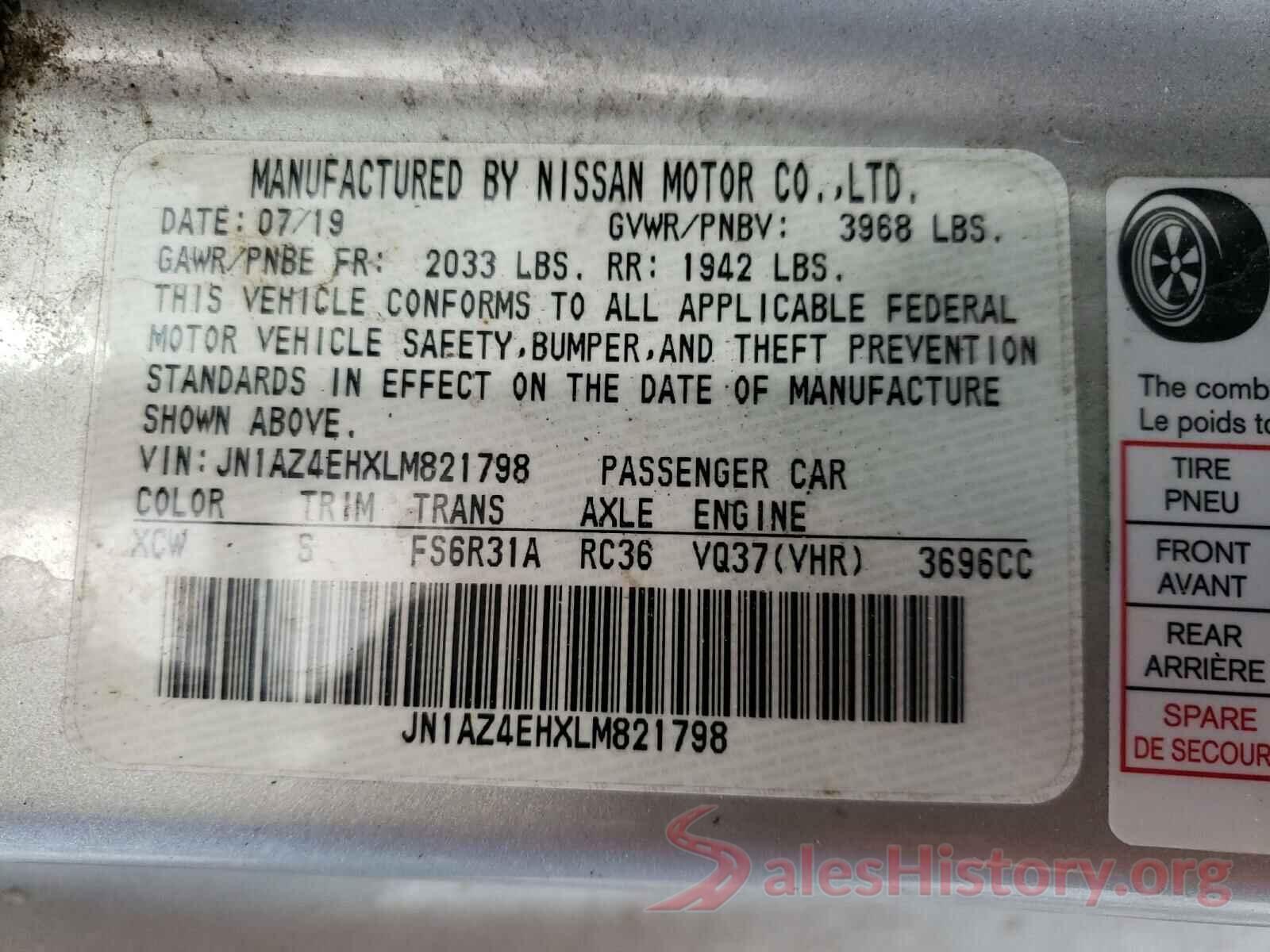 JN1AZ4EHXLM821798 2020 NISSAN 370Z