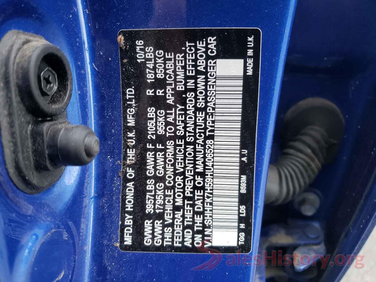 SHHFK7H59HU406528 2017 HONDA CIVIC