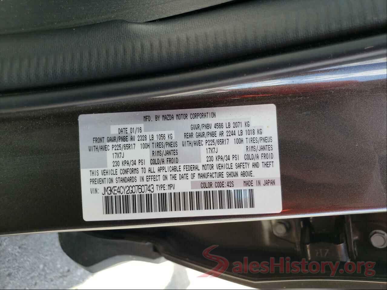 JM3KE4CY2G0760743 2016 MAZDA CX-5