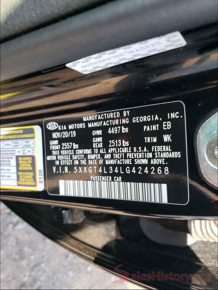 5XXGT4L34LG424268 2020 KIA OPTIMA