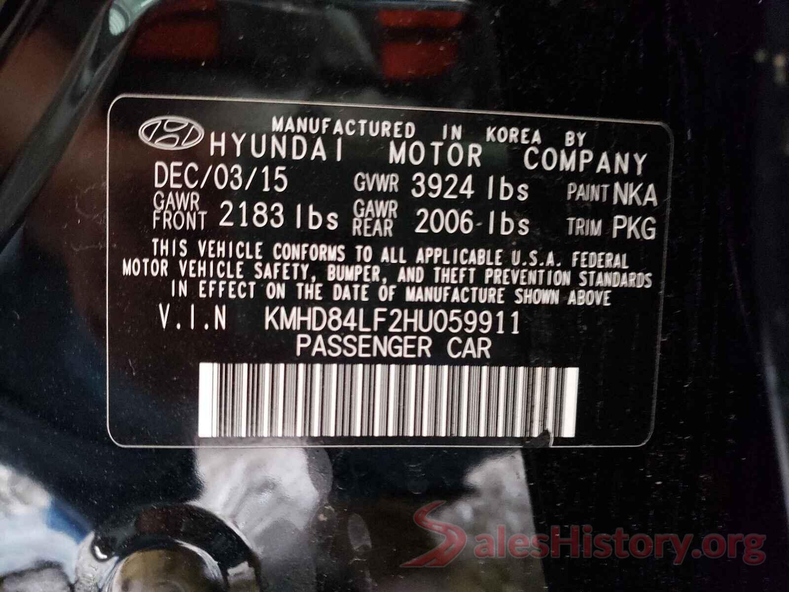 KMHD84LF2HU059911 2017 HYUNDAI ELANTRA