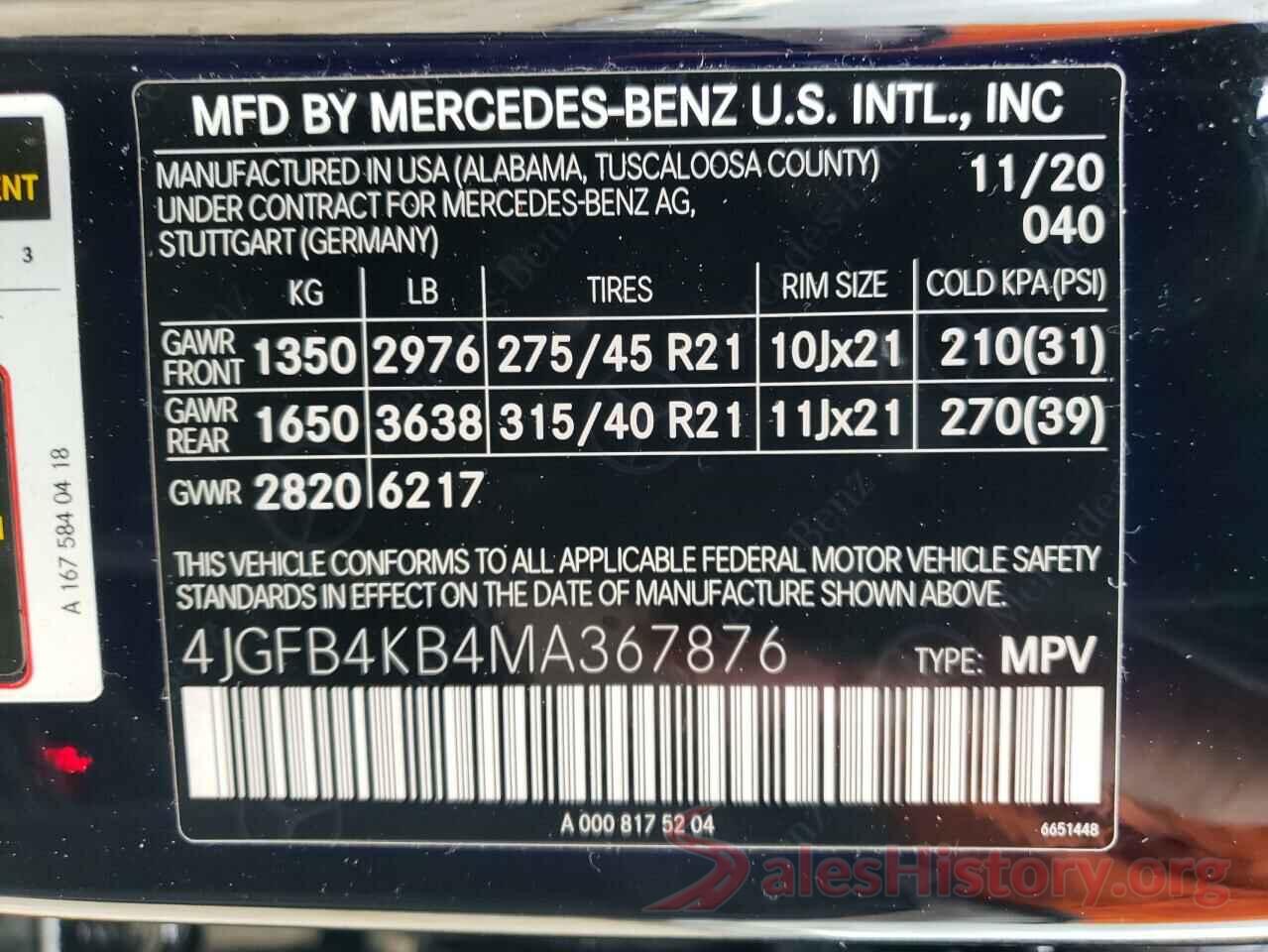 4JGFB4KB4MA367876 2021 MERCEDES-BENZ GLE-CLASS