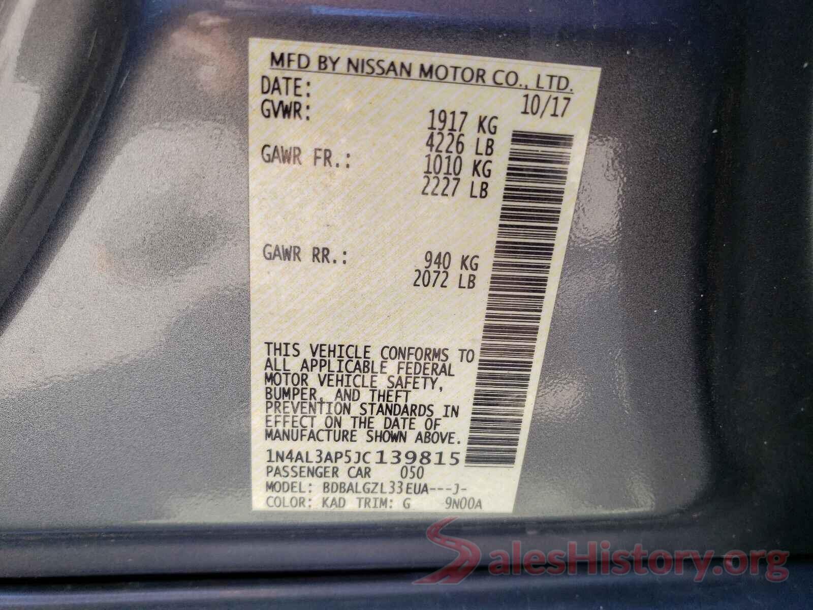 1N4AL3AP5JC139815 2018 NISSAN ALTIMA