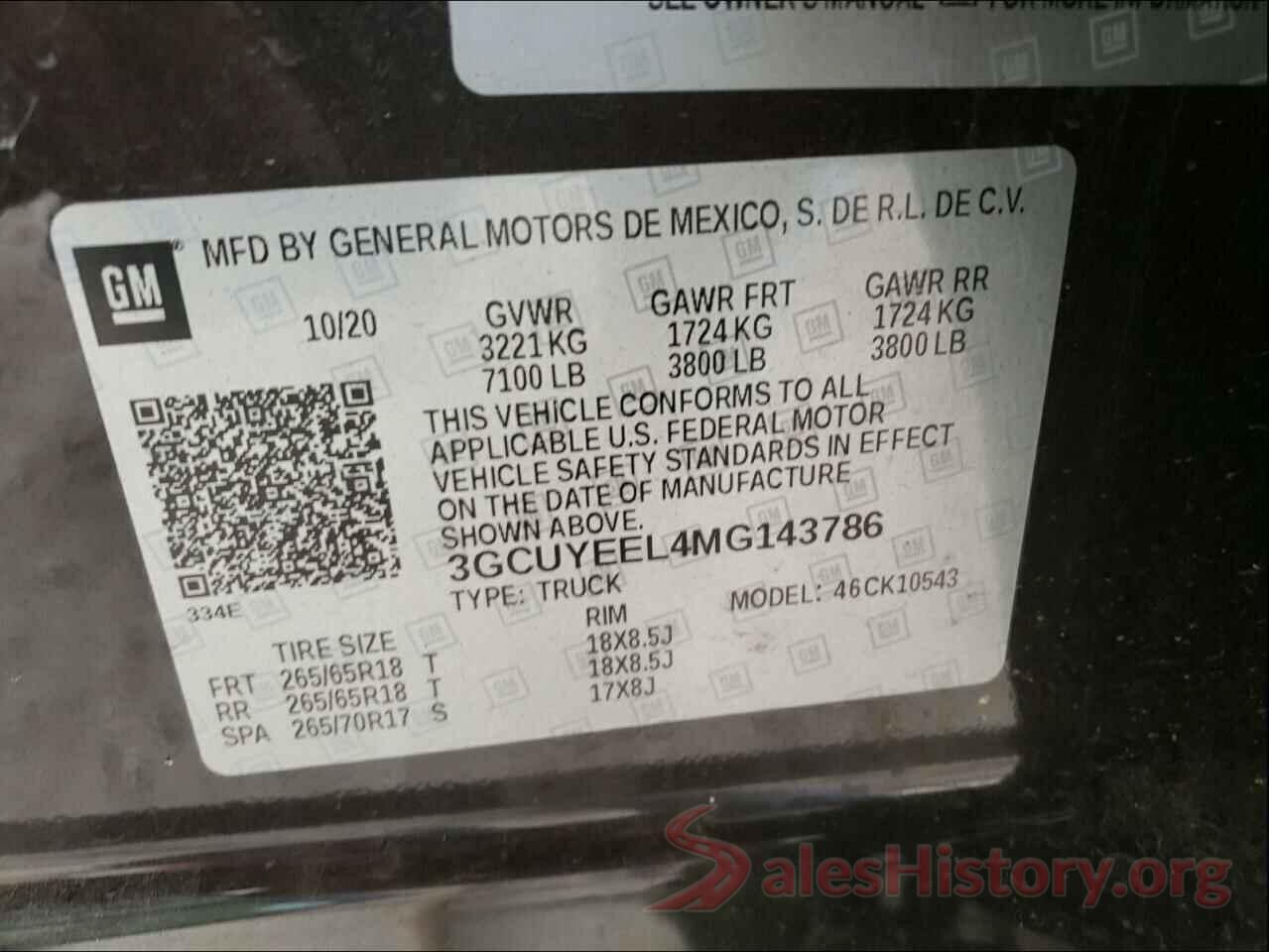 3GCUYEEL4MG143786 2021 CHEVROLET SILVERADO