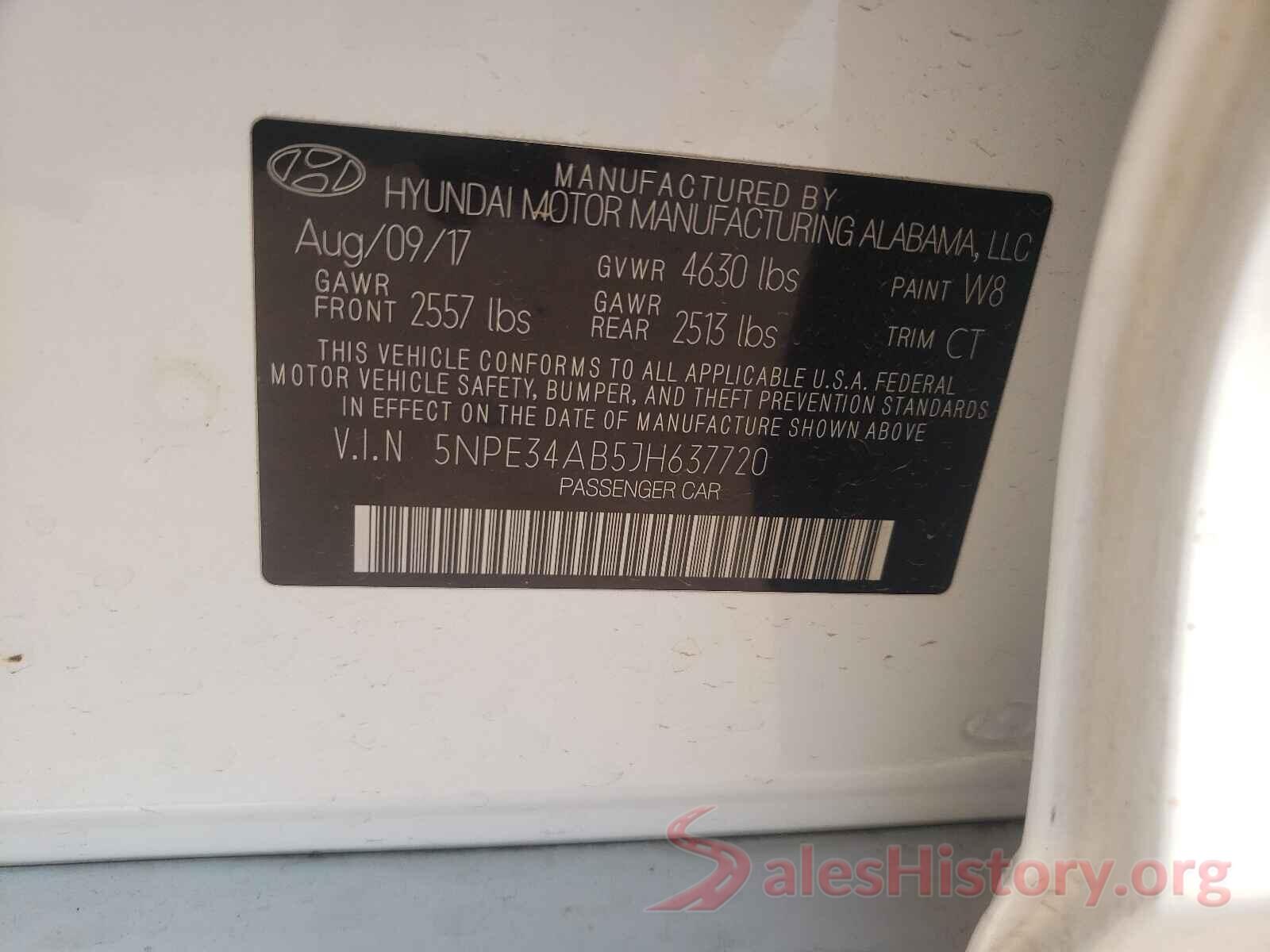 5NPE34AB5JH637720 2018 HYUNDAI SONATA