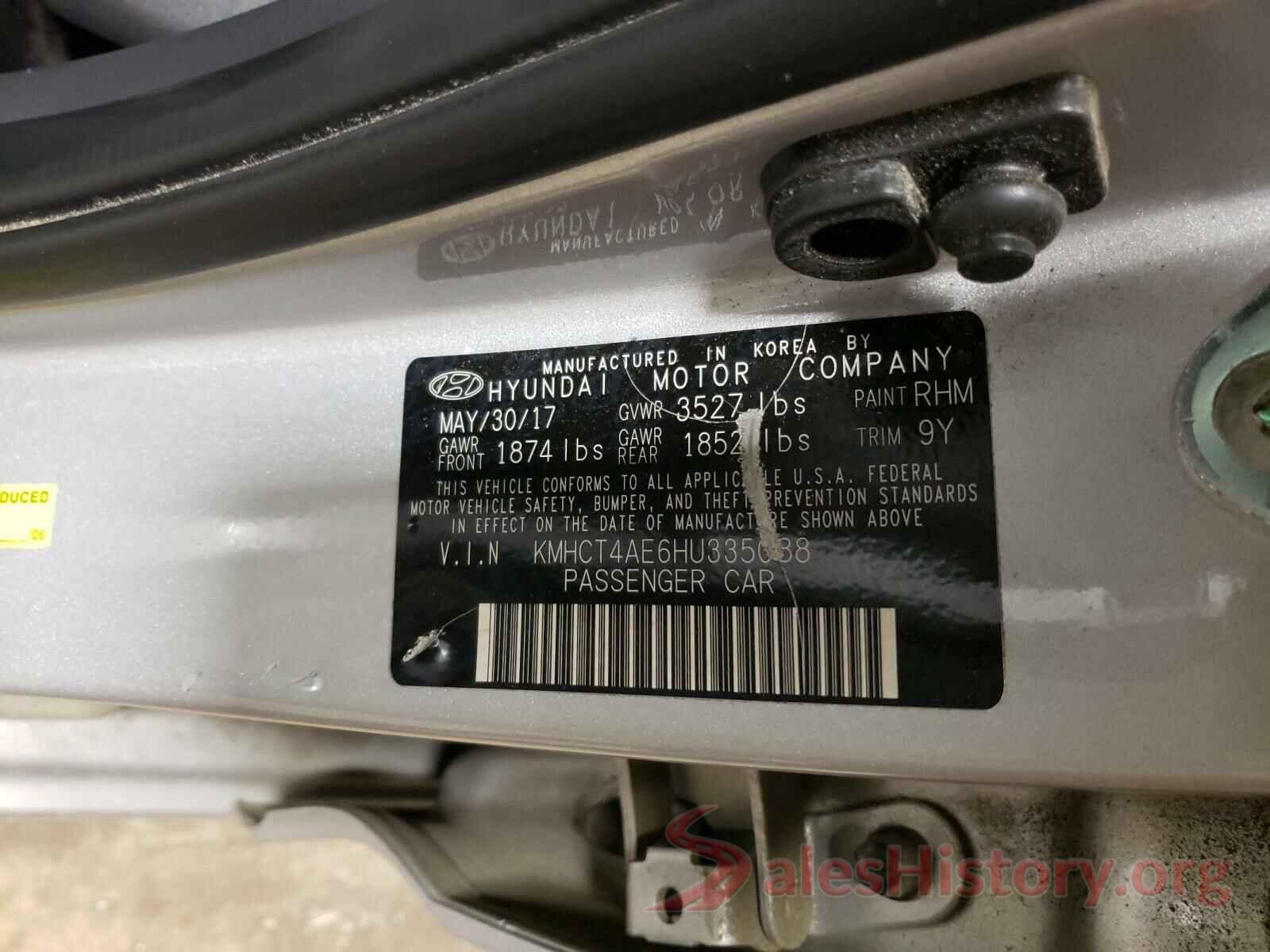 KMHCT4AE6HU335088 2017 HYUNDAI ACCENT