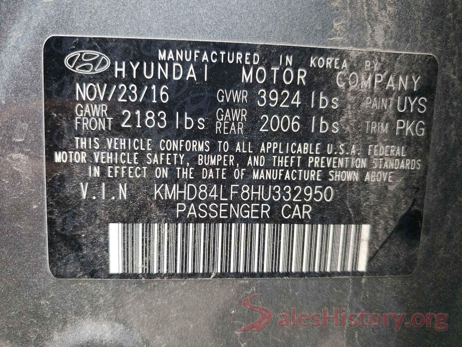 KMHD84LF8HU332950 2017 HYUNDAI ELANTRA