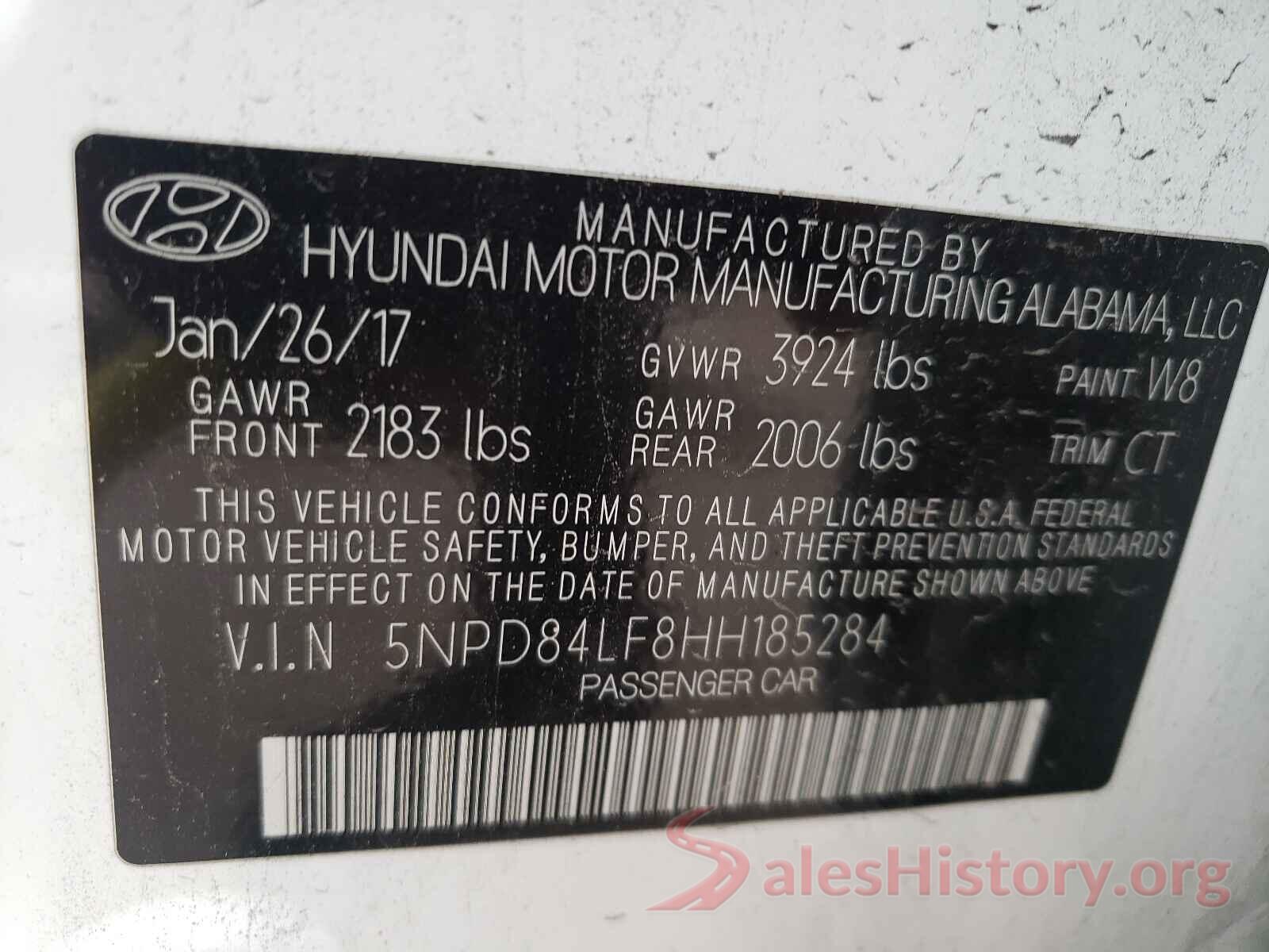 5NPD84LF8HH185284 2017 HYUNDAI ELANTRA